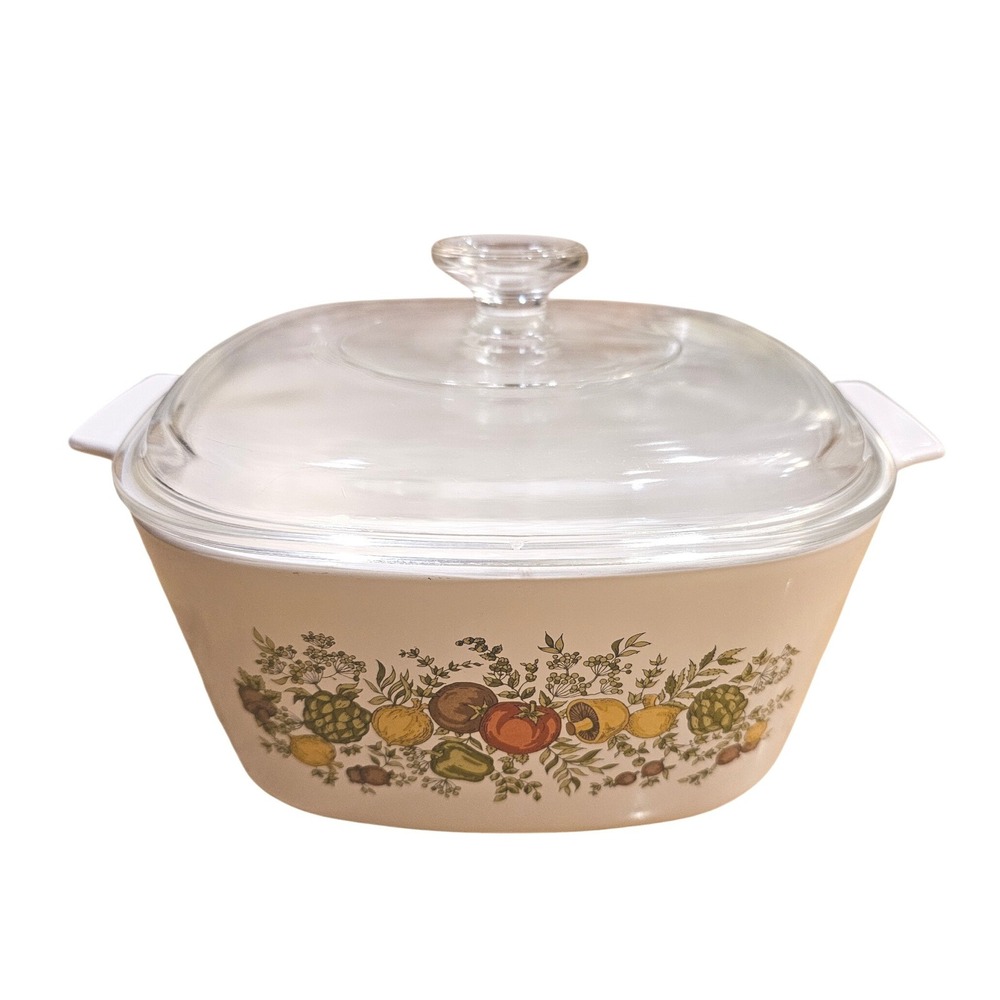 Corning Ware Spice O Life Casserole Dish with Glass Lid Vintage 1970s A-3-B 3L